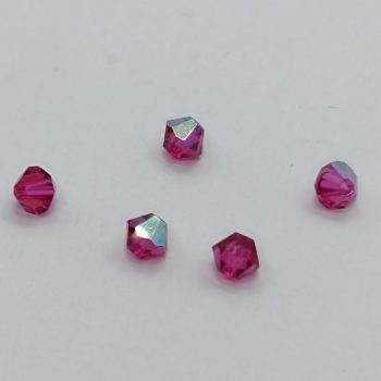 Preciosa Bicone gyöngy - Fuchsia AB - 4 mm