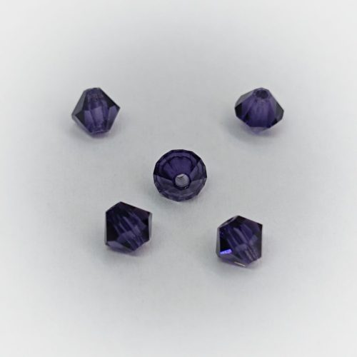 Preciosa Bicone gyöngy - Deep Tanzanite - 4 mm