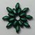 Superduo Cseh Préselt Gyöngy - Emerald - Gold Shine