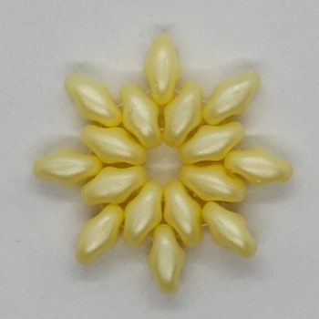 Superduo Cseh Préselt Gyöngy - Powdery - Pastel Yellow