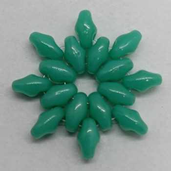 Superduo Cseh Préselt Gyöngy - Opaque Turquoise