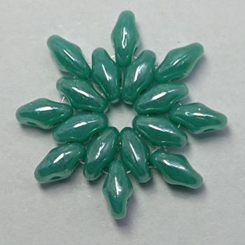 Superduo Cseh Préselt Gyöngy - Opaque Turquoise - Luster