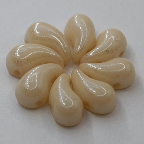 ZoliduoDuo - Bal - 5 x 8 mm - Alabaster Champagne Luster - 2 lyukú